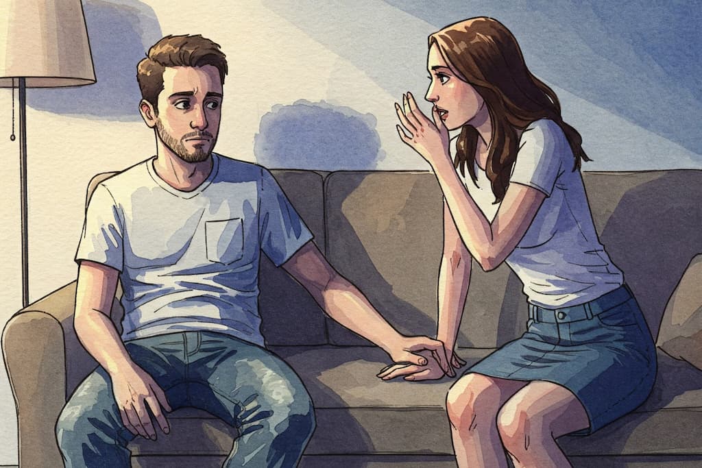 Aquarela de casal: um calmo e outro reativo, ilustrando a adaptação a novas dinâmicas relacionais.